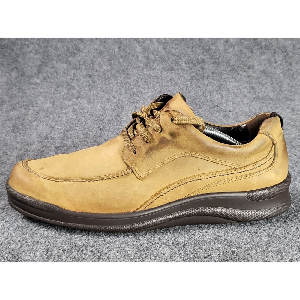 SAS Move On Mens 12.5 S Camel Brown Leather Lace Up Walking Comfort Shoes Work